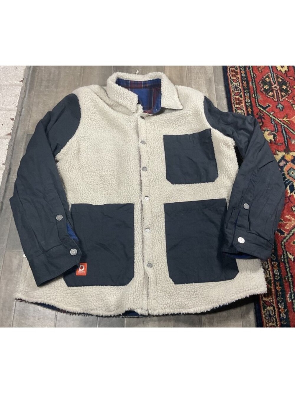 Dovetail Workwear Reversible Sherpa Flannel Jacket Women’s L Gorpcore Outdoor